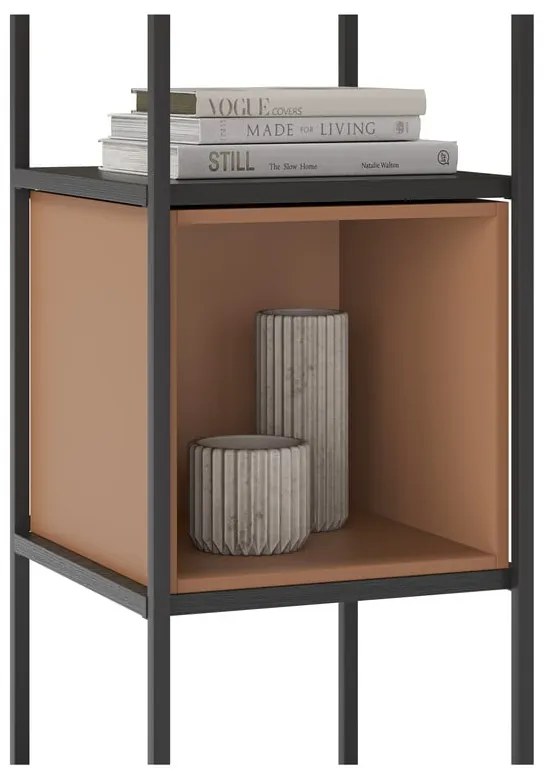 Libreria in nero e mattone 36x179 cm Anya - Marckeric