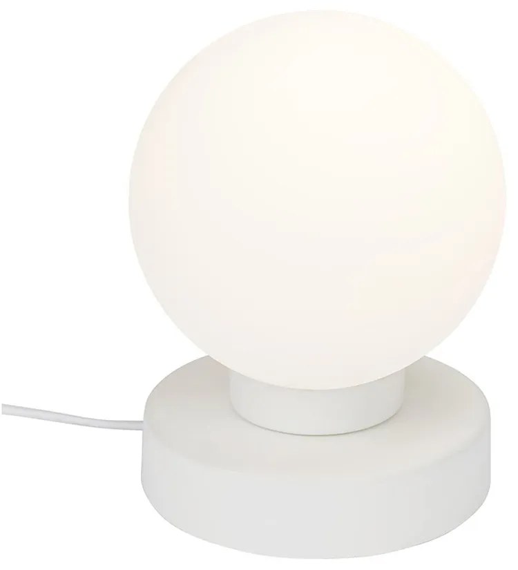 Lampada Da Tavolo Moderna Pulu Metallo Bianco 1 Luce E14