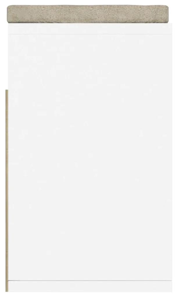 Panca Scarpe Cuscino Bianco Rovere Sonoma 104x30x49 Multistrato