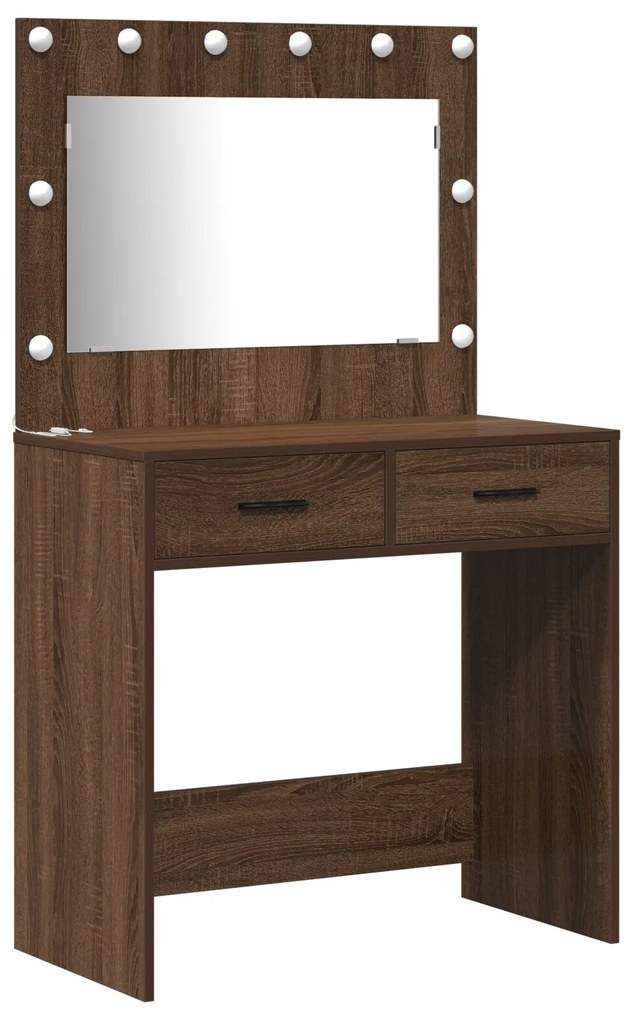 Set di toeletta a 2 pezzi con led in nero rovere