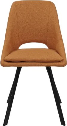 Sedia da cucina in tessuto Arancio e cuscino sfoderabile LINDA