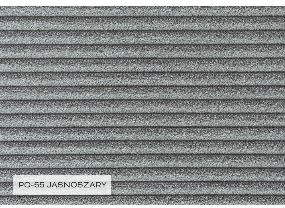 Divano letto angolare in velluto a coste grigio chiaro Brave Dave - Miuform