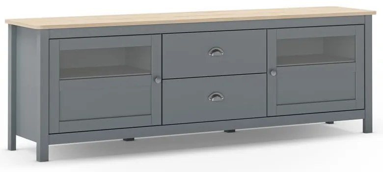 Mobile TV verde polveroso in pino massiccio 180x59x40 cm Misti – Marckeric