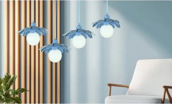 Bohemia-Design - Sospensione a cavo 1xE27/60W/230V blu