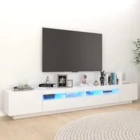 Mobile Porta TV con Luci LED Bianco 260x35x40 cm 3081915