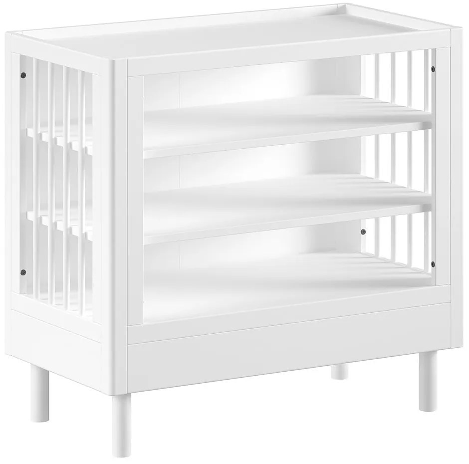 Cassettiera per bambini bianca in faggio massiccio con fasciatoio 100x95x55 cm Forrest – Vipack