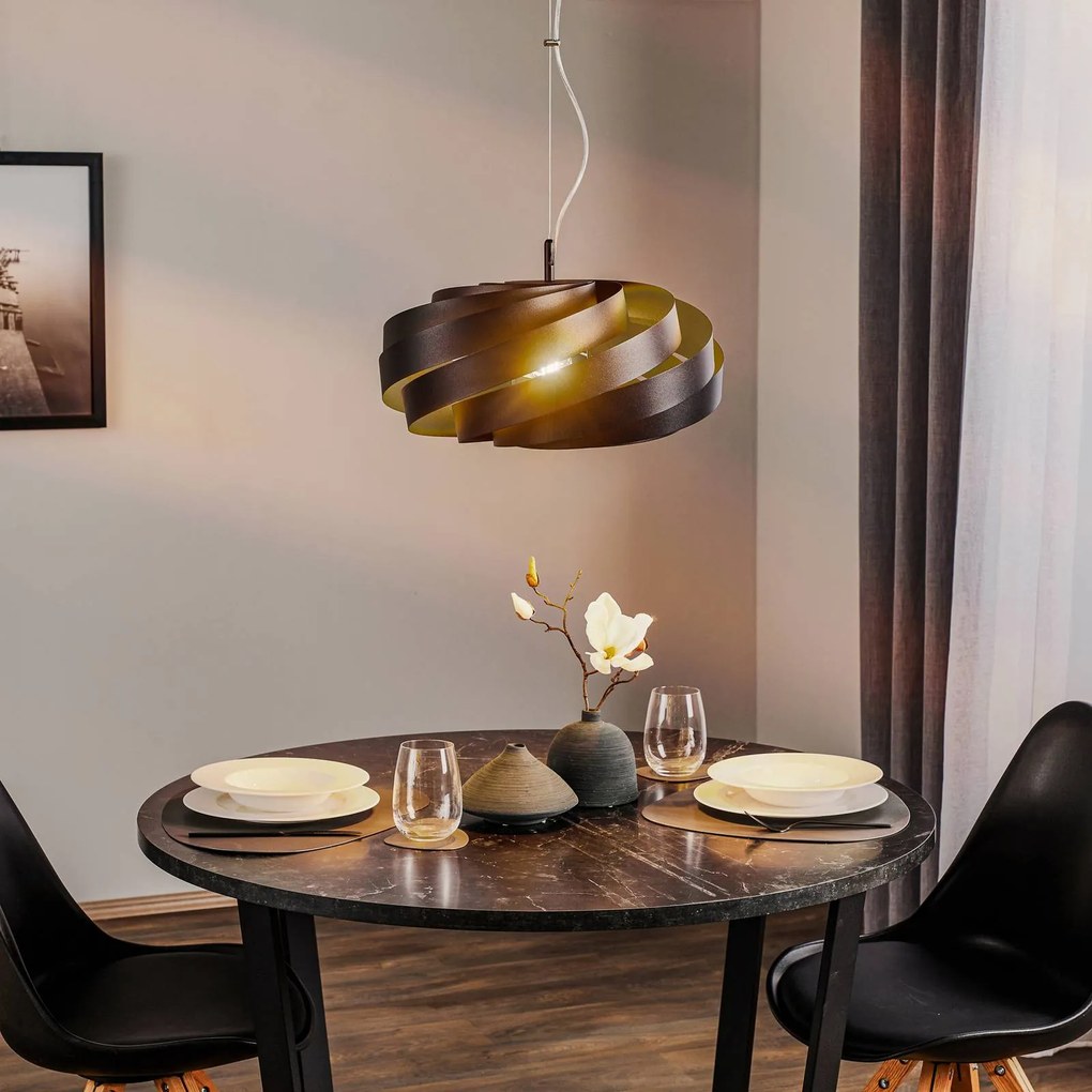 Lampada a sospensione Vento Domiluce, dimmerabile, Nero, Soggiorno / Sala da pranzo, Metallo, Moderno, Lampada a sospensione