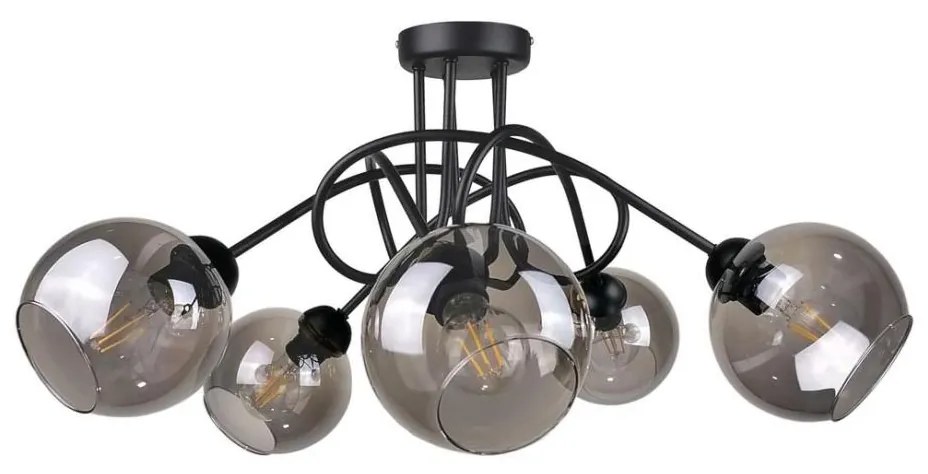 Lampadario a plafone RIN 5xE27/60W/230V nero