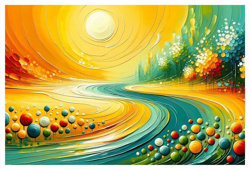 Quadro su tela – Flusso di luce e acqua
