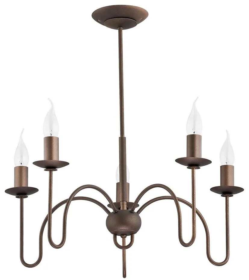 Lampadario a sospensione con supporto rigido CARTELL 5xE14/10W/230V bronzo