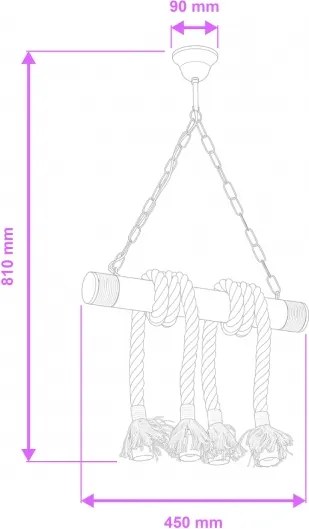 Brilagi - Lampadario a sospensione con catena KOS 4xE27/60W/230V faggio