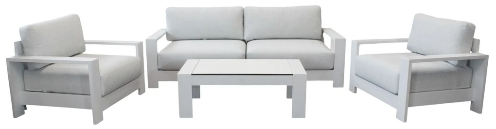 FEDRA - salotto con struttura in alluminio bianco o antracite