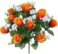 Set 3 Bouquet Artificiali con 13 Rose Gypsophila 33 cm