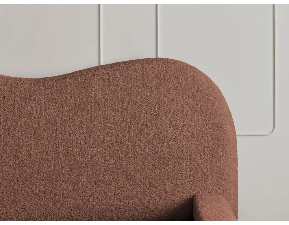 Letto matrimoniale arancione imbottito con spazio contenitivo con rete inclusa 180x200 cm Orlane – Bobochic Paris