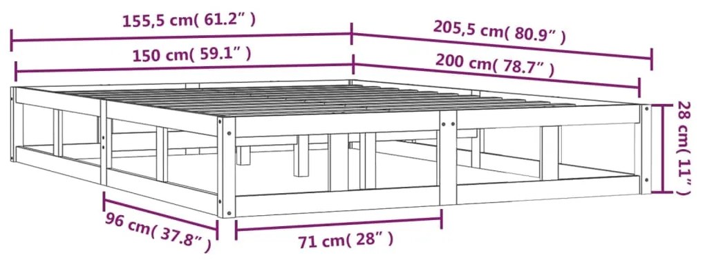 Giroletto 150x200 cm King in Legno Massello