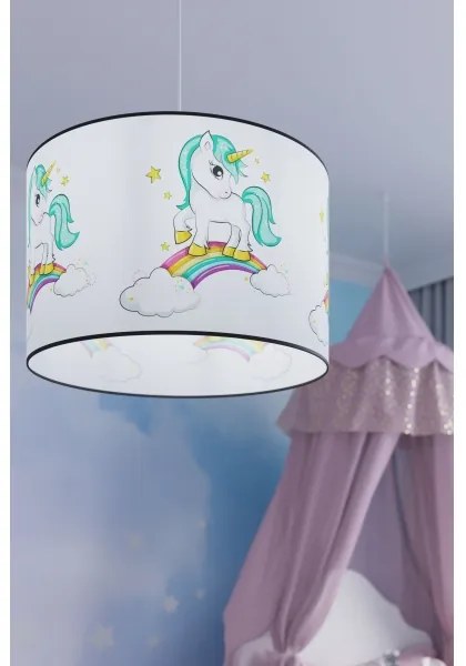 Sollux SL.1413 - Lampadario a sospensione per bambini UNICORN 1xE27/15W/230V diametro 40 cm