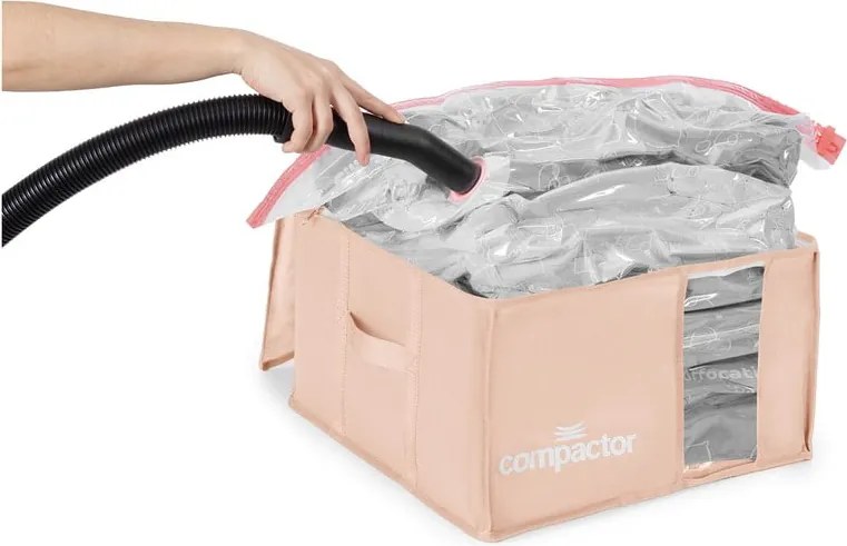 Organizer per vestiti sottovuoto in plastica 42x40x25 cm Pink Edition – Compactor