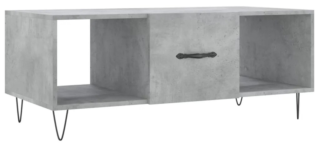 Tavolino salotto grigio cemento 102x50x40 cm legno multistrato