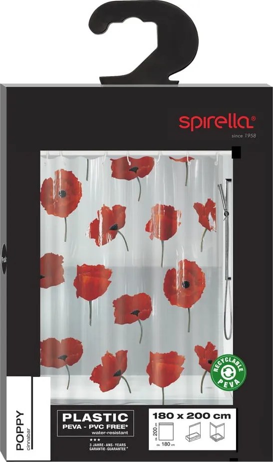 Tenda per doccia 180x200 cm Poppy – Spirella