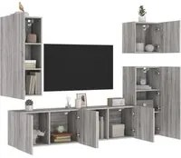 Mobili TV a Muro 5pz Grigio Sonoma in Legno Multistrato 3216451