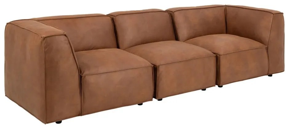 Divano in similpelle marrone cognac 282 cm Fairfield Kentucky - Bonami Selection