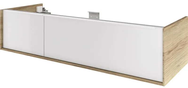 Mobile da bagno sospeso sotto lavabo L 135 x H 32 x P 48 cm laccato lucido, 1 cassetto SENSEA Neo