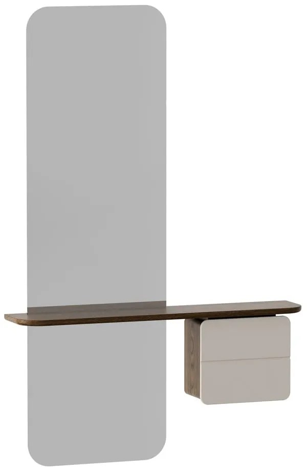 Set da corridoio bianco-marrone con decoro in rovere One More Look - UMAGE