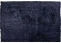 Tappeto shaggy in misto cotone e poliestere blu 160 x 230 cm soffice pelo denso