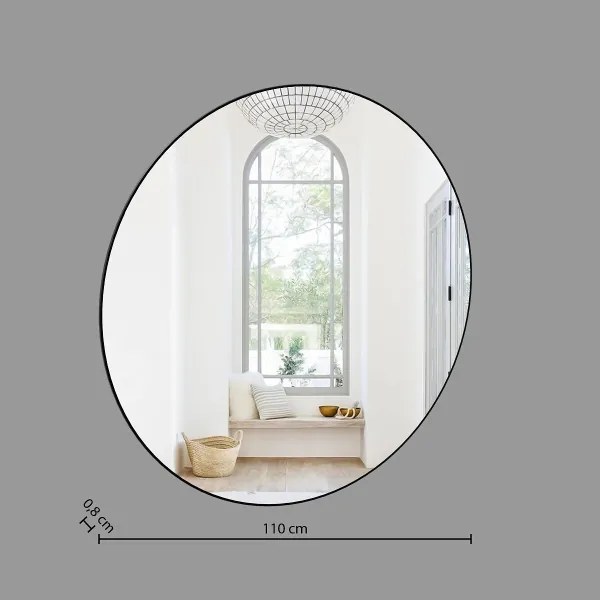 Atmosphera - Specchio da parete ALICE diametro 110 cm nero