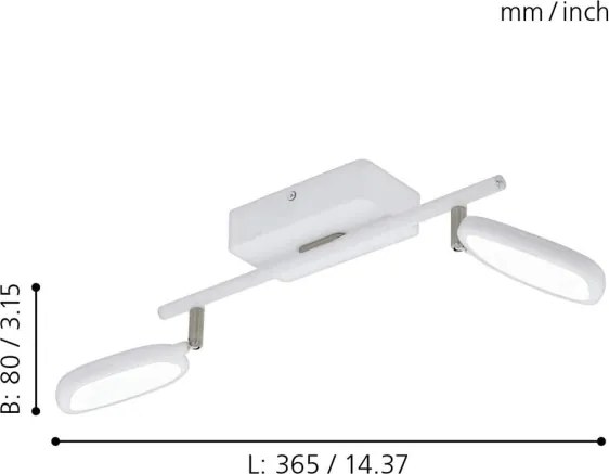 Eglo 97692 - Faretto LED PALOMBARE-C 2xLED/5W/230V