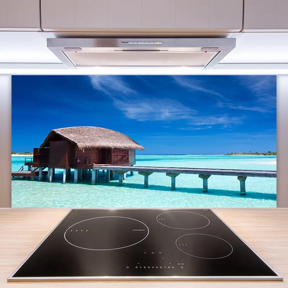Rivestimento parete cucina Architettura della casa sulla spiaggia del mare 140x70 cm