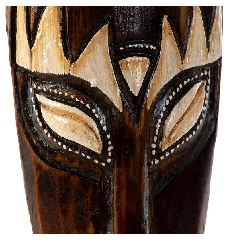 Decorazione da Parete DKD Home Decor Beige Legno Marrone scuro Maschera Tribale (11 x 4 x 50 cm) (4 Unità)