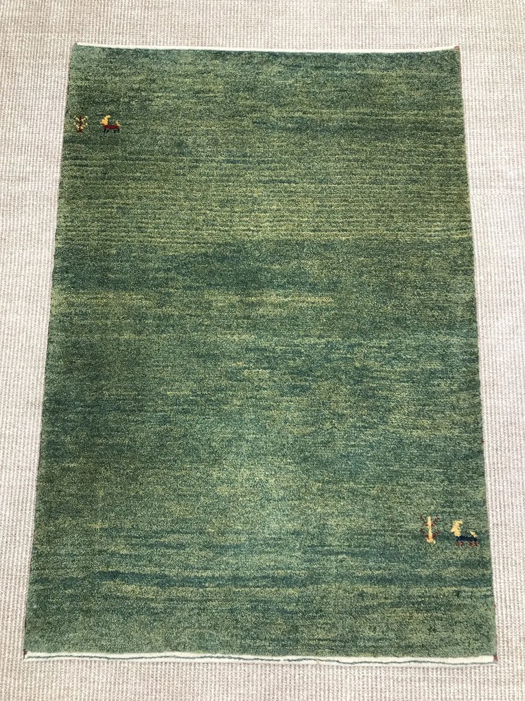 Gabbeh Tappeto 120 x 80 Verde (Iran) Annodato A Mano