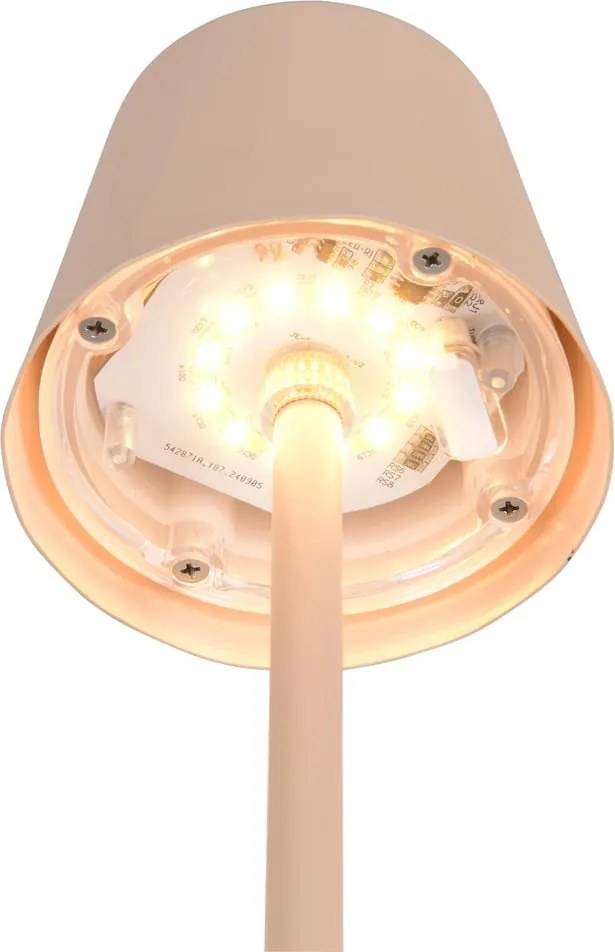 Lampada da tavolo LED color crema con paralume in metallo (altezza totale 21 cm) Diaz – Trio