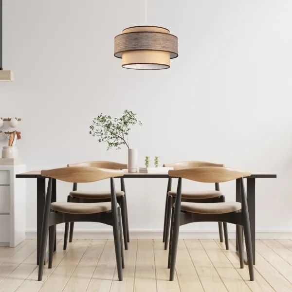 Lampadario a sospensione con filo GRACE 1xE27/60W/230V diametro 40 cm beige/marrone