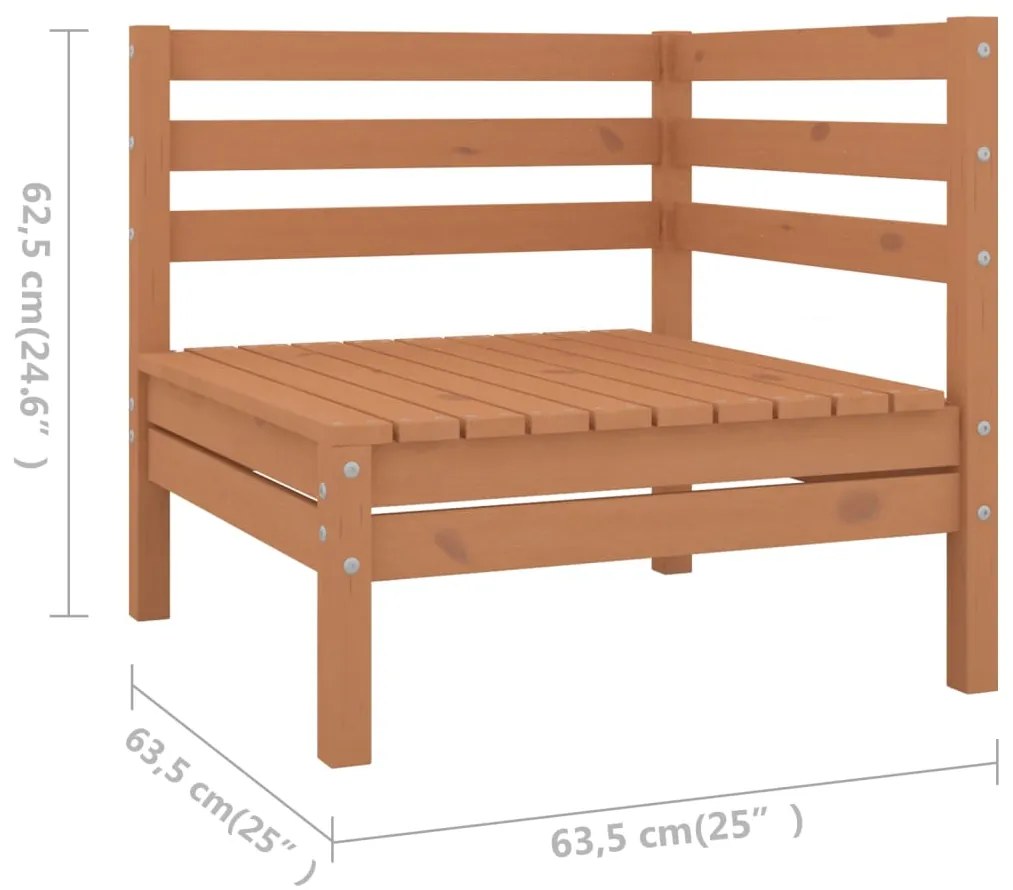 Set Salotto da Giardino 5 pz in Legno Massello di Pino Miele