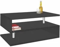 Tavolino da caff doppio ripiano 90x55x41,5cm - ASTRA Colore: antracite opaco