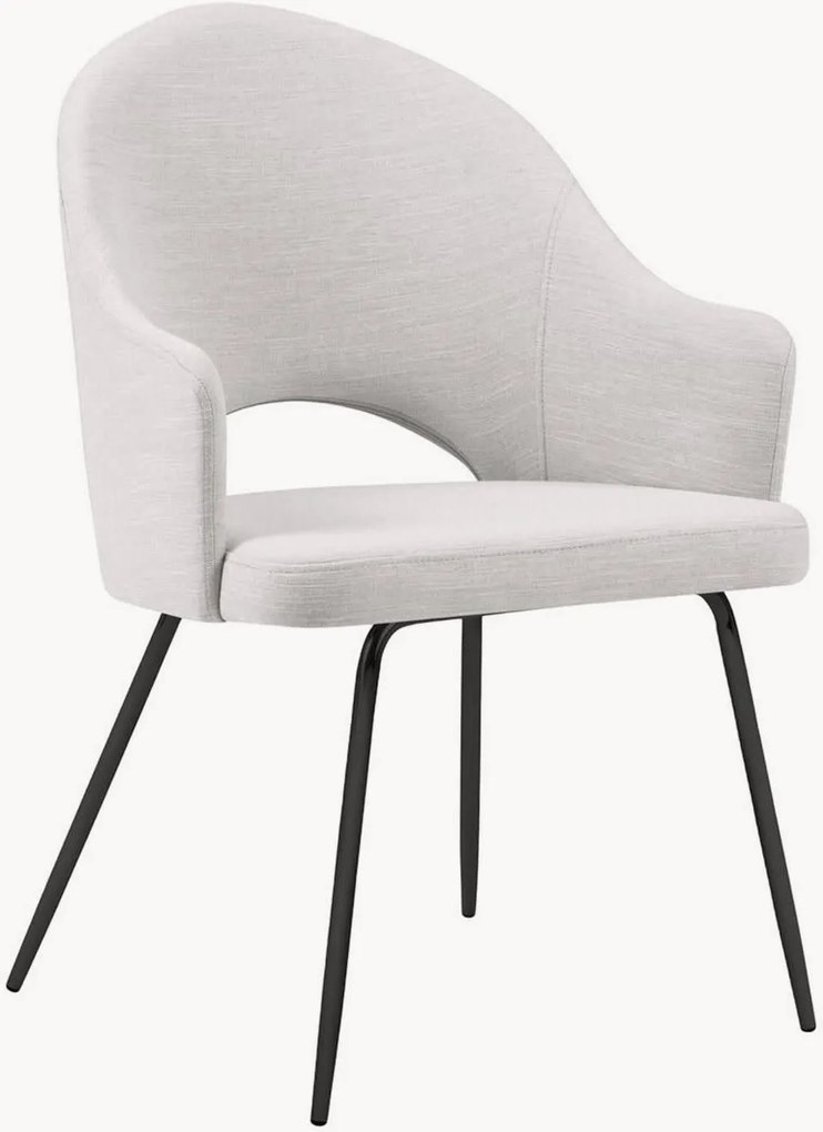 Sedie da pranzo Lys in effetto lino con imbottitura, 2 pz