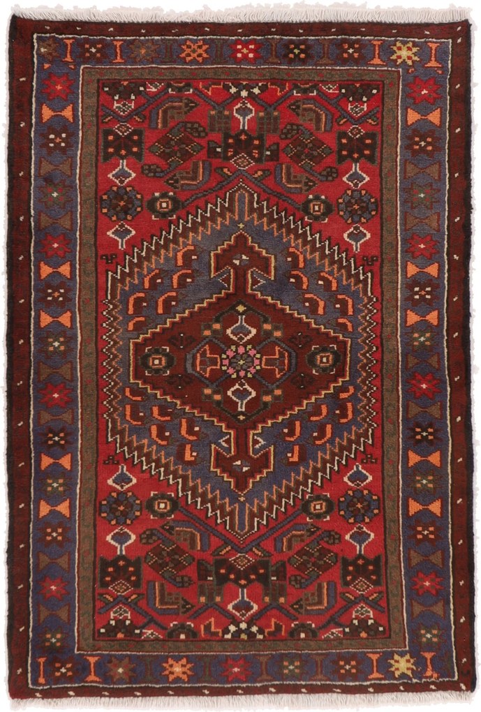 Hamedan Tappeto 100 x 140 (Iran) Annodato A Mano
