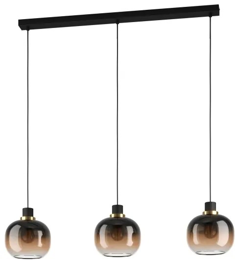 Eglo 99615 - Lampadario a sospensione con filo OILELLA 3xE27/40W/230V marrone