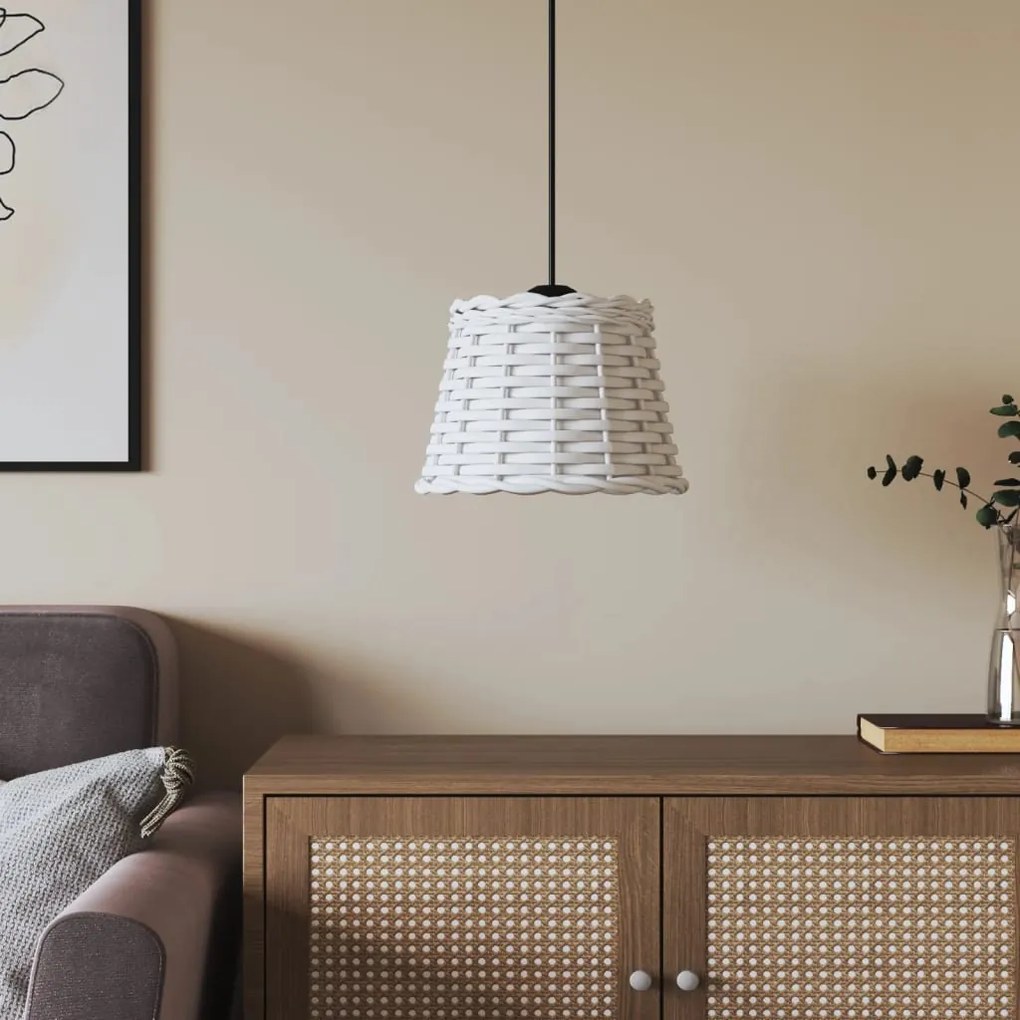 Paralume Da Soffitto Bianco Ø20x15 Cm İn Vimini /
