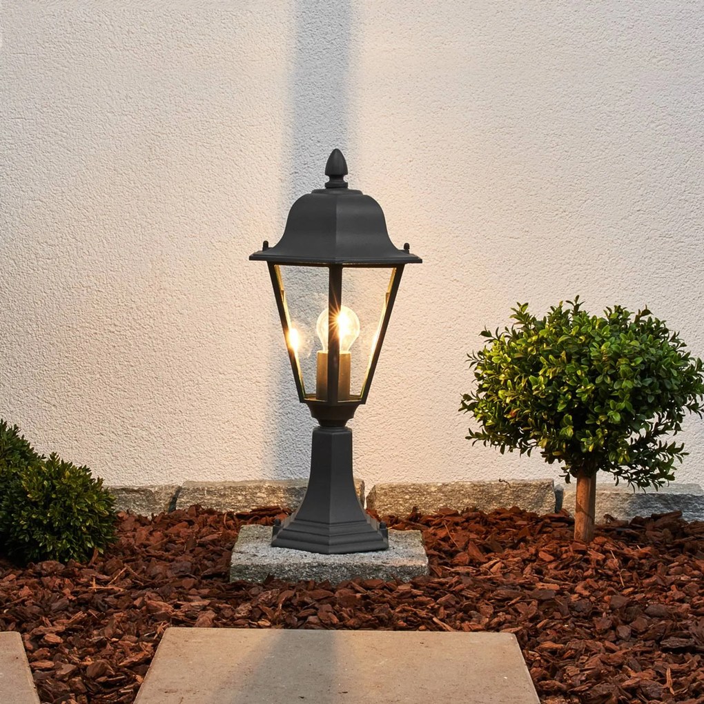 Lampioncino Lindby Edana, altezza 52 cm, antracite, alluminio