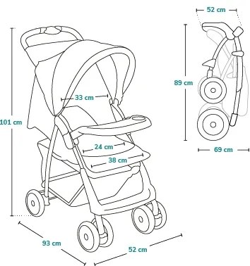 Lionelo - Passeggino EMMA PLUS grigio