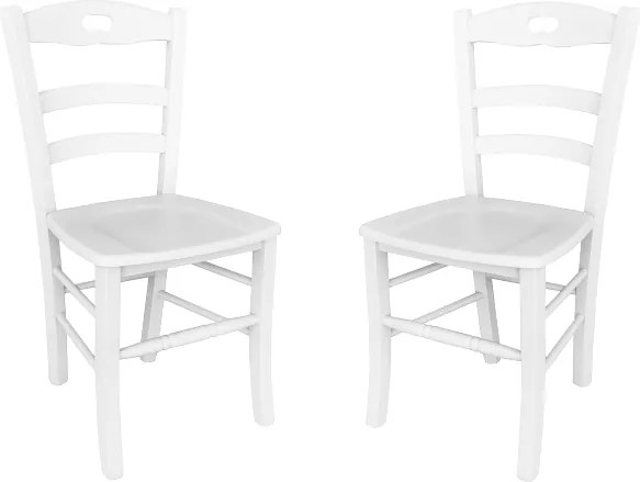 Sedia da cucina con seduta legno LOIRE Laccato Bianco SET 2 PZ