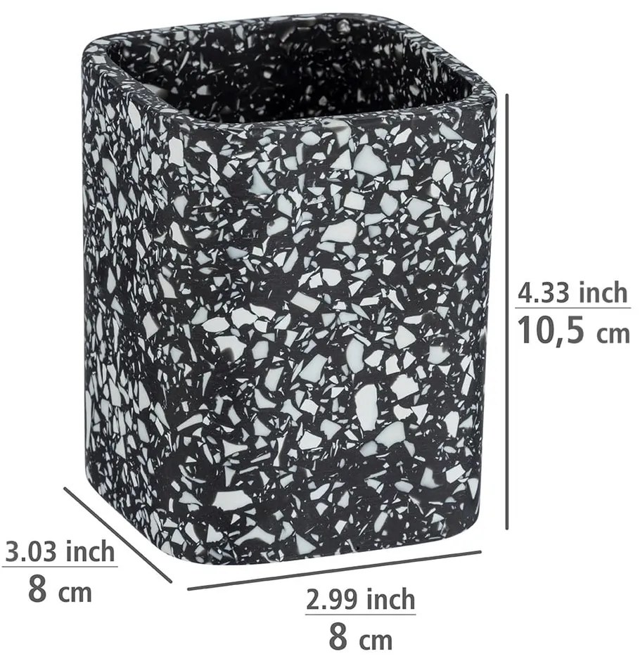 Tazza nera per spazzolini da denti Terrazzo - Wenko