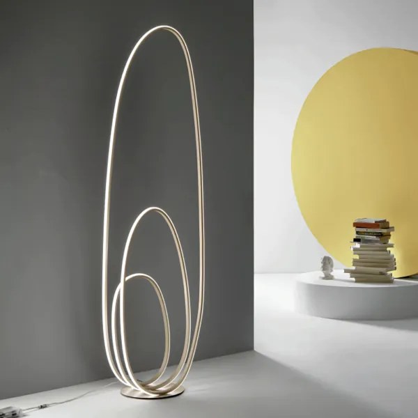 Piantana GOLDEN in metallo verniciato Oro a LED H160 cm