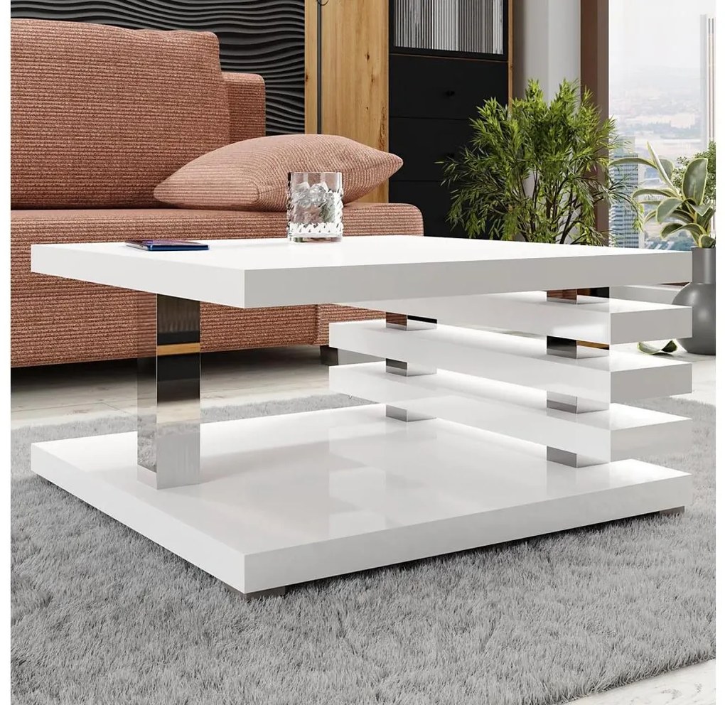 Tavolino KYOTO 31x60 cm lesklá bianco