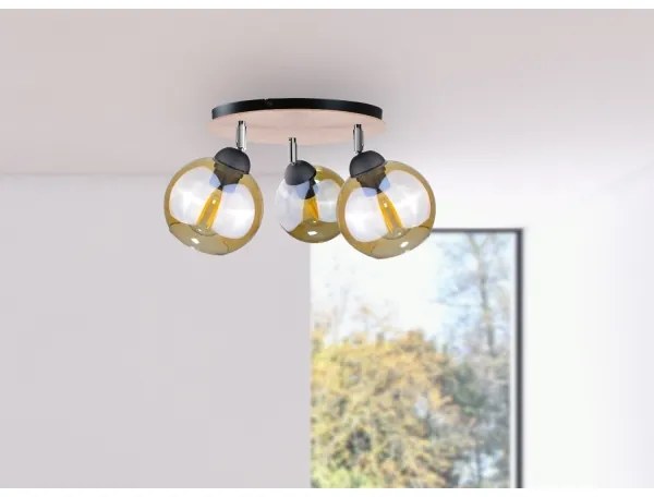 Faretto THEA WOOD 3xE27/60W/230V d. 30 cm