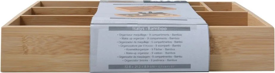 Organizer da bagno di colore naturale in bambù per cosmetici Isalys – MSV