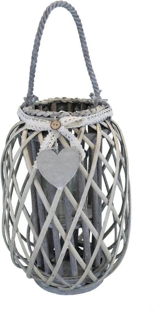 GENEVIEVE - lanterna in vimini tondo 14 x 35 cm